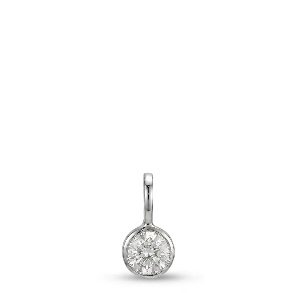 Ciondolo Oro bianco 750/18 carati Laboratorio di diamanti coltivato 0.20 ct, w-si Ø4 mm