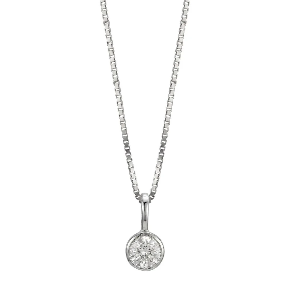 Ciondolo Oro bianco 750/18 carati Laboratorio di diamanti coltivato 0.20 ct, w-si Ø4 mm - Image 2