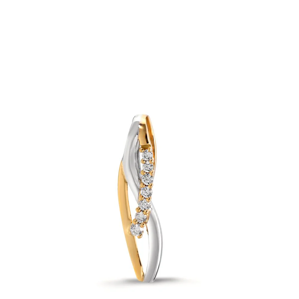 Ciondolo Oro bianco 750/18 carati, Oro giallo 750/18 carati Diamante 0.085 ct, 7 pietra, w-si