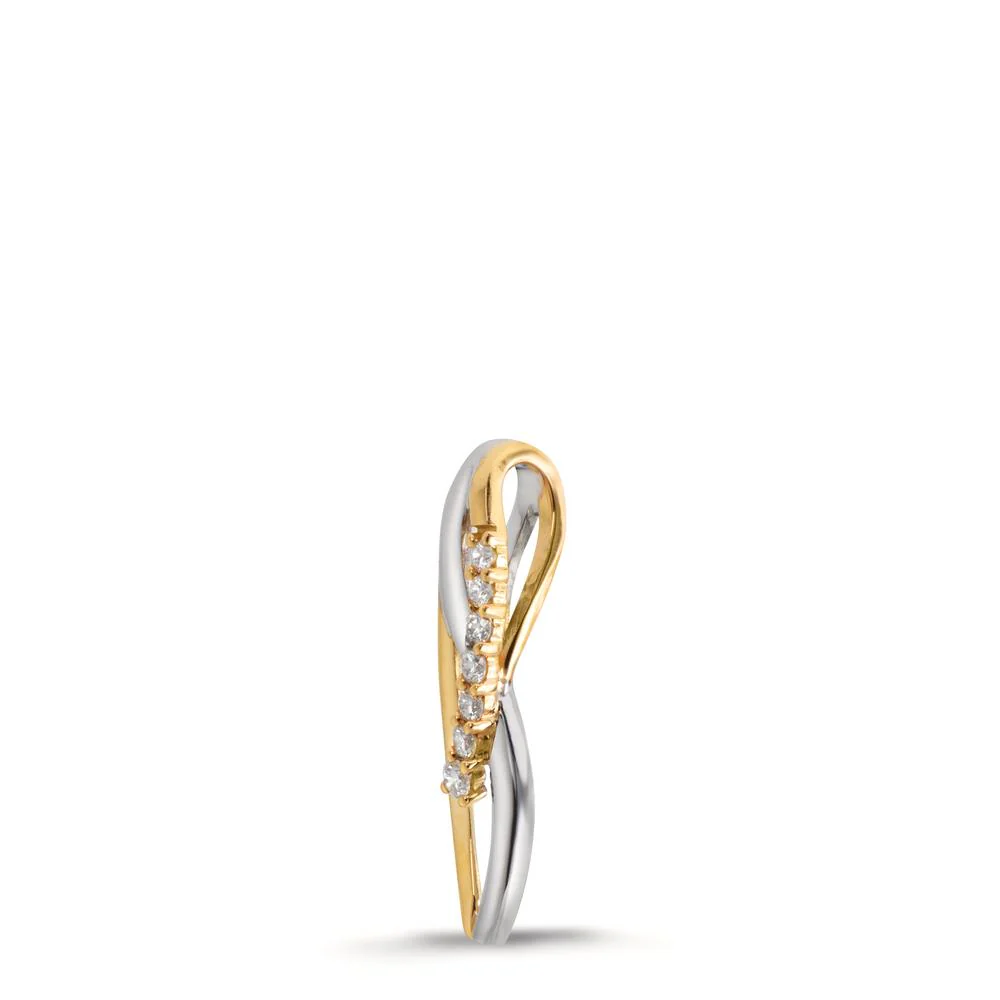 Ciondolo Oro bianco 750/18 carati, Oro giallo 750/18 carati Diamante 0.085 ct, 7 pietra, w-si - Image 3