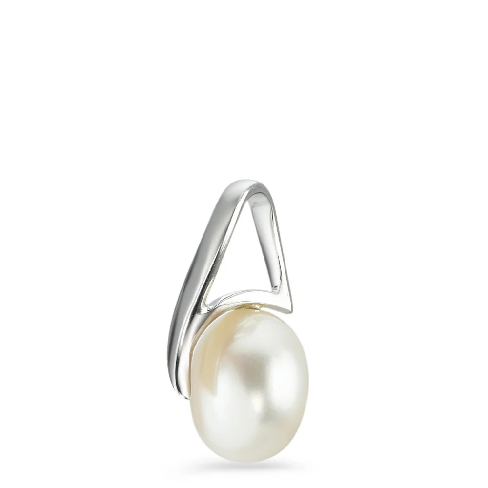 Ciondolo Oro bianco 750/18 carati Perla coltivata d'acqua dolce, 9 mm - Image 2