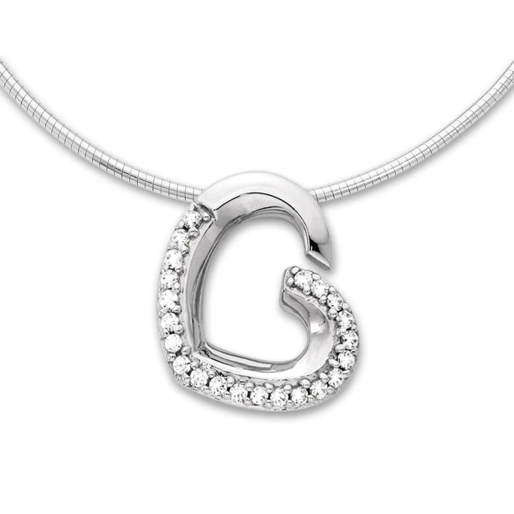 Ciondolo Oro bianco 750/18 carati Zirconia Cuore - Image 2