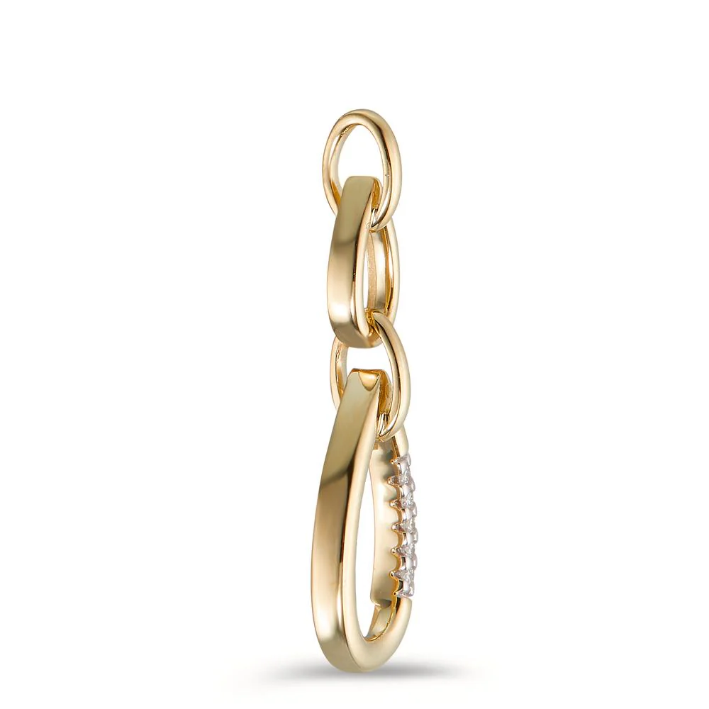 Ciondolo Oro giallo 375/9K Diamante 0.025 ct, 5 pietra, w-si bicolore - Image 2