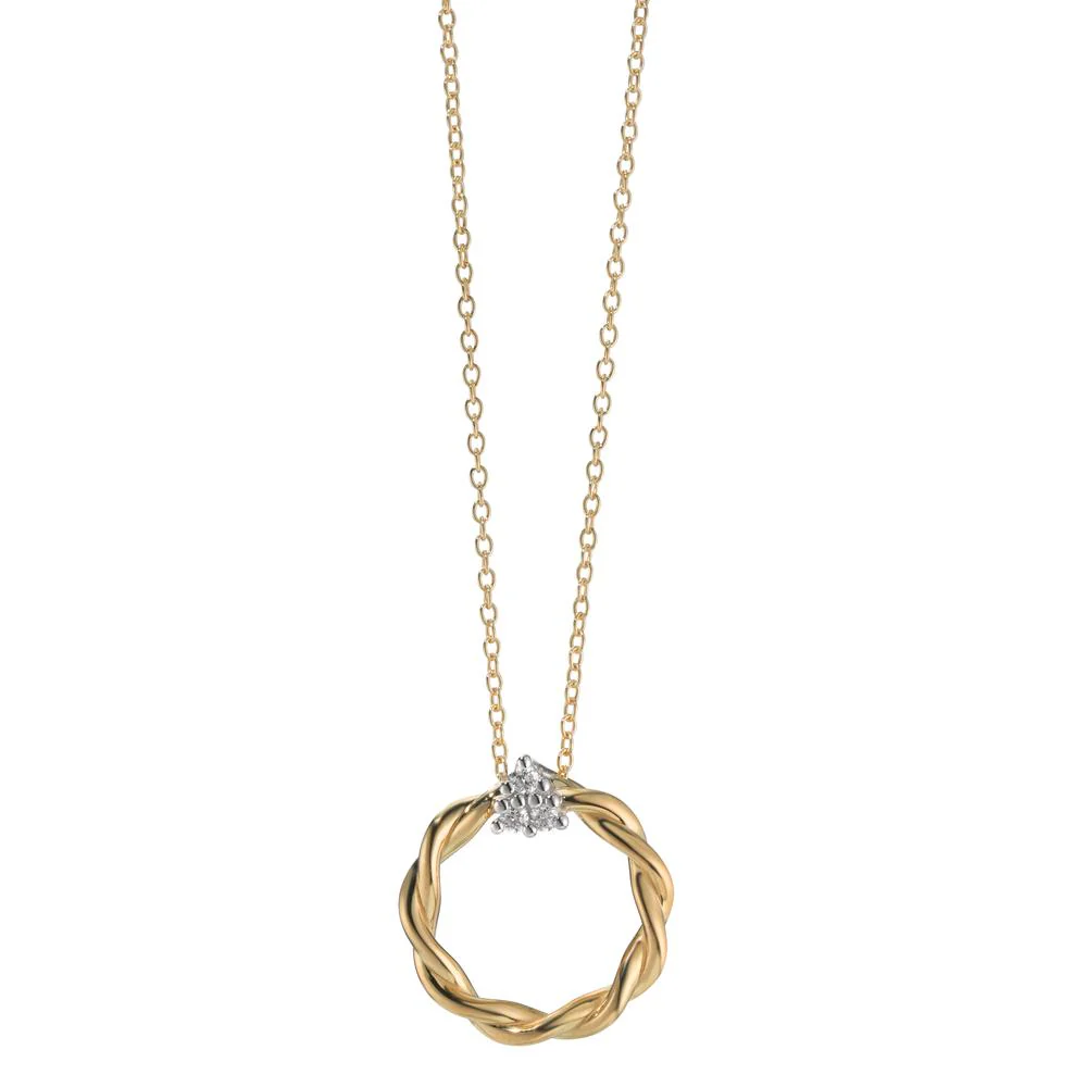 Ciondolo Oro giallo 375/9K Diamante 0.04 ct, 3 pietra, w-si Ø14 mm - Image 2
