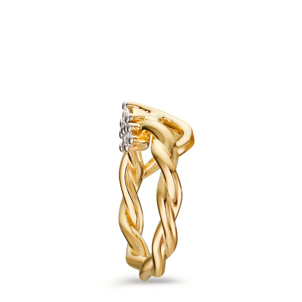 Ciondolo Oro giallo 375/9K Diamante 0.04 ct, 3 pietra, w-si Ø14 mm - Image 4