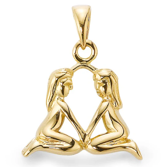 Ciondolo Oro giallo 375/9K Segno zodiacale Gemelli