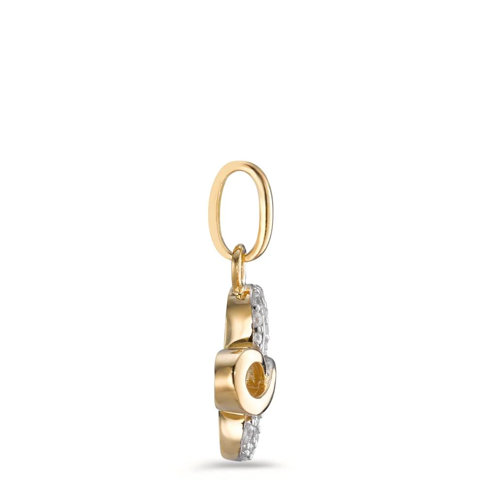 Ciondolo Oro giallo 375/9K Zirconia 10 pietra Farfalla Ø9.5 mm - Image 2