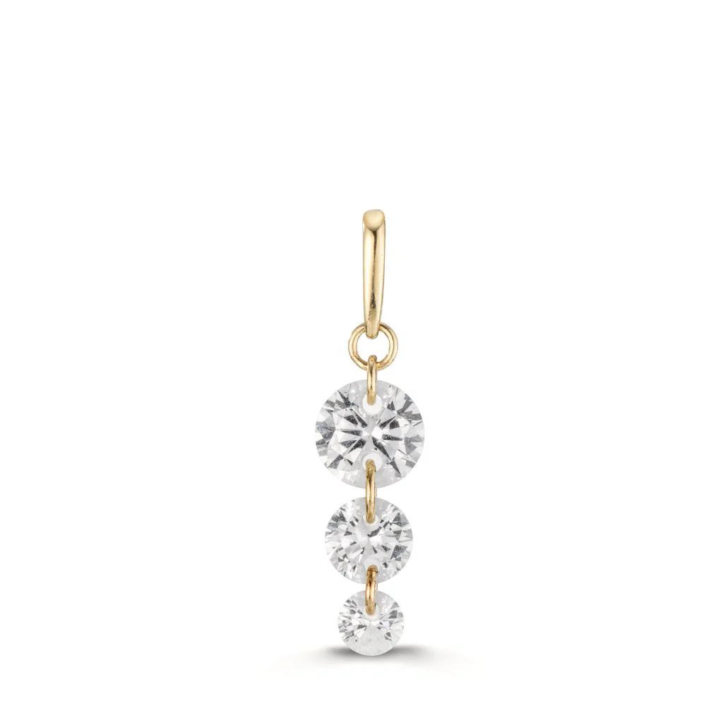 Ciondolo Oro giallo 375/9K Zirconia 3 pietra