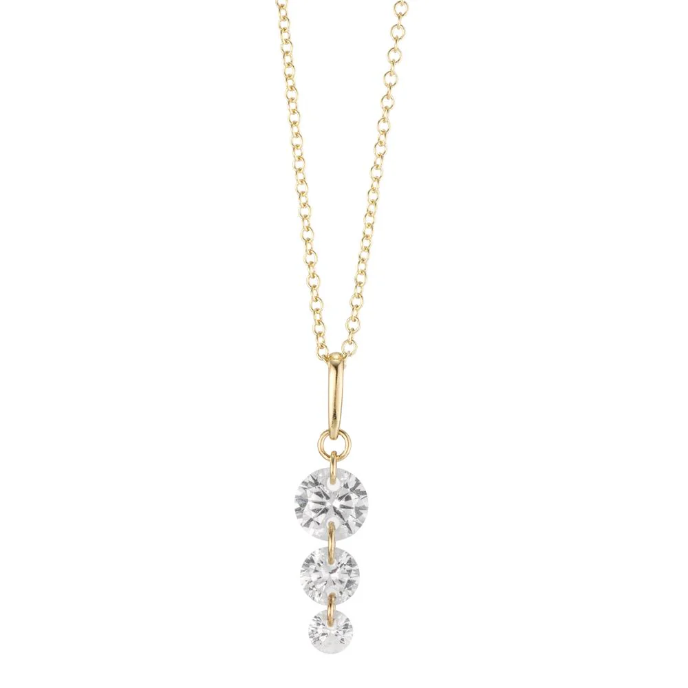Ciondolo Oro giallo 375/9K Zirconia 3 pietra - Image 2