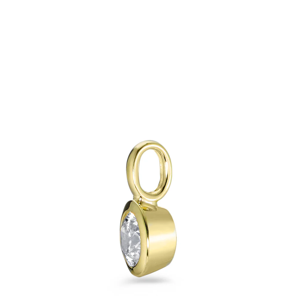 Ciondolo Oro giallo 375/9K Zirconia bianco Ø7 mm - Image 2