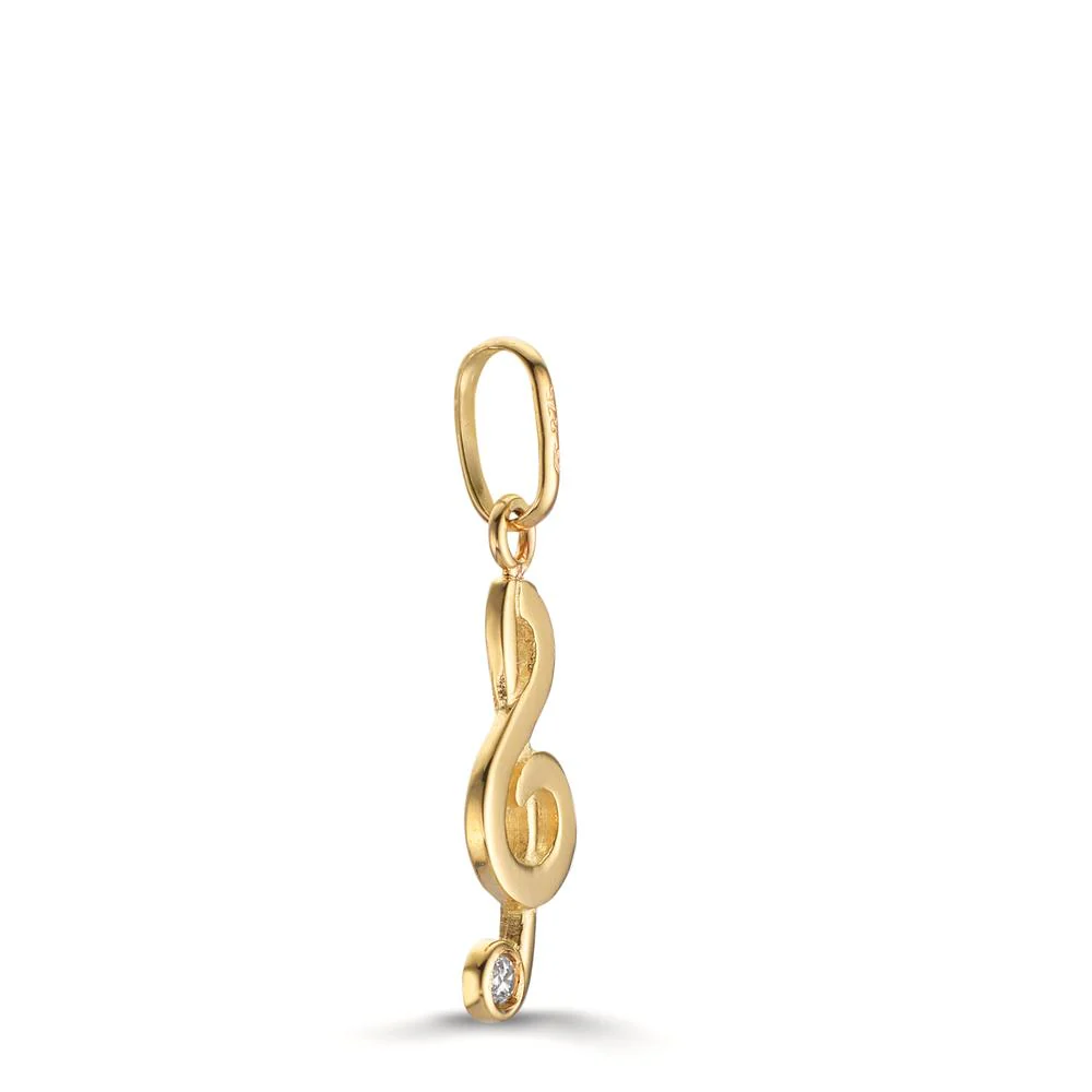 Ciondolo Oro giallo 375/9K Zirconia Clef - Image 2