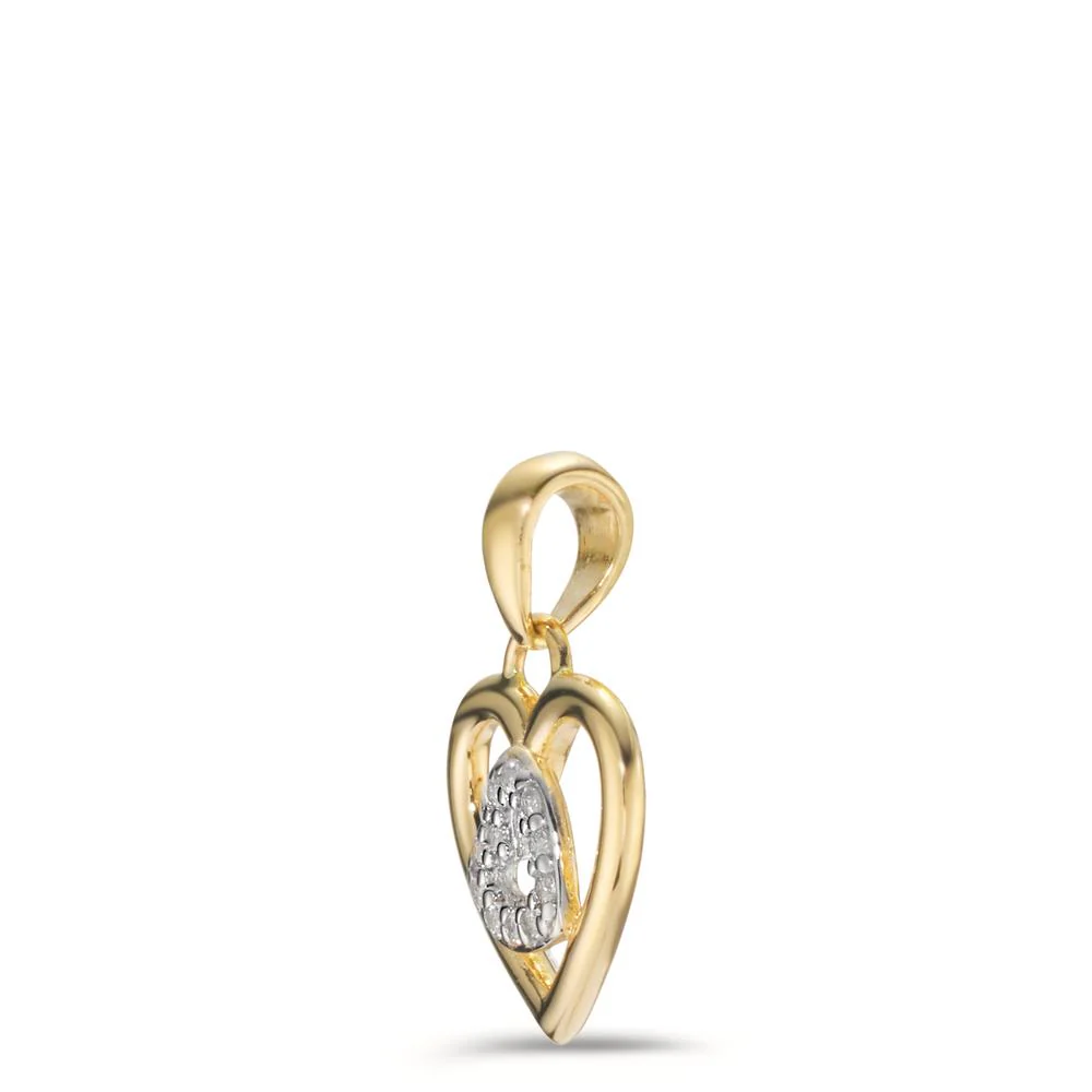 Ciondolo Oro giallo 375/9K Zirconia Cuore Ø11 mm - Image 2