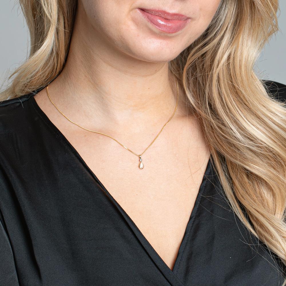 Ciondolo Oro giallo 375/9K Zirconia, Pietra di luna - Image 4