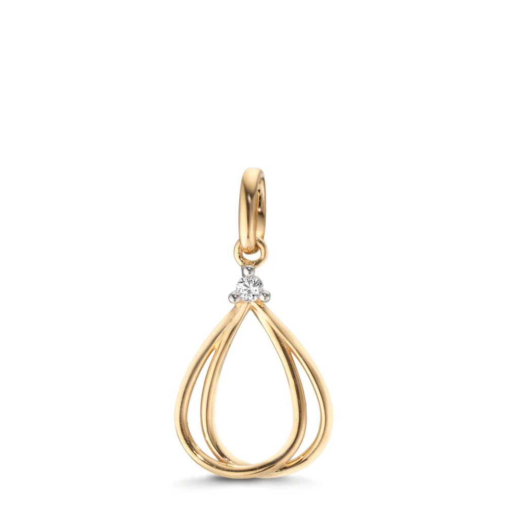Ciondolo Oro giallo 750/18 carati Diamante 0.02 ct, w-si