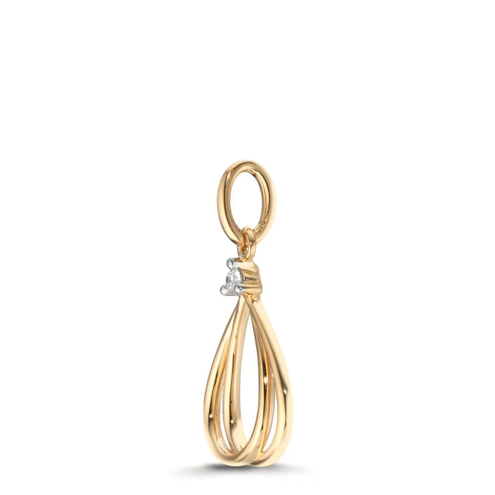 Ciondolo Oro giallo 750/18 carati Diamante 0.02 ct, w-si - Image 3
