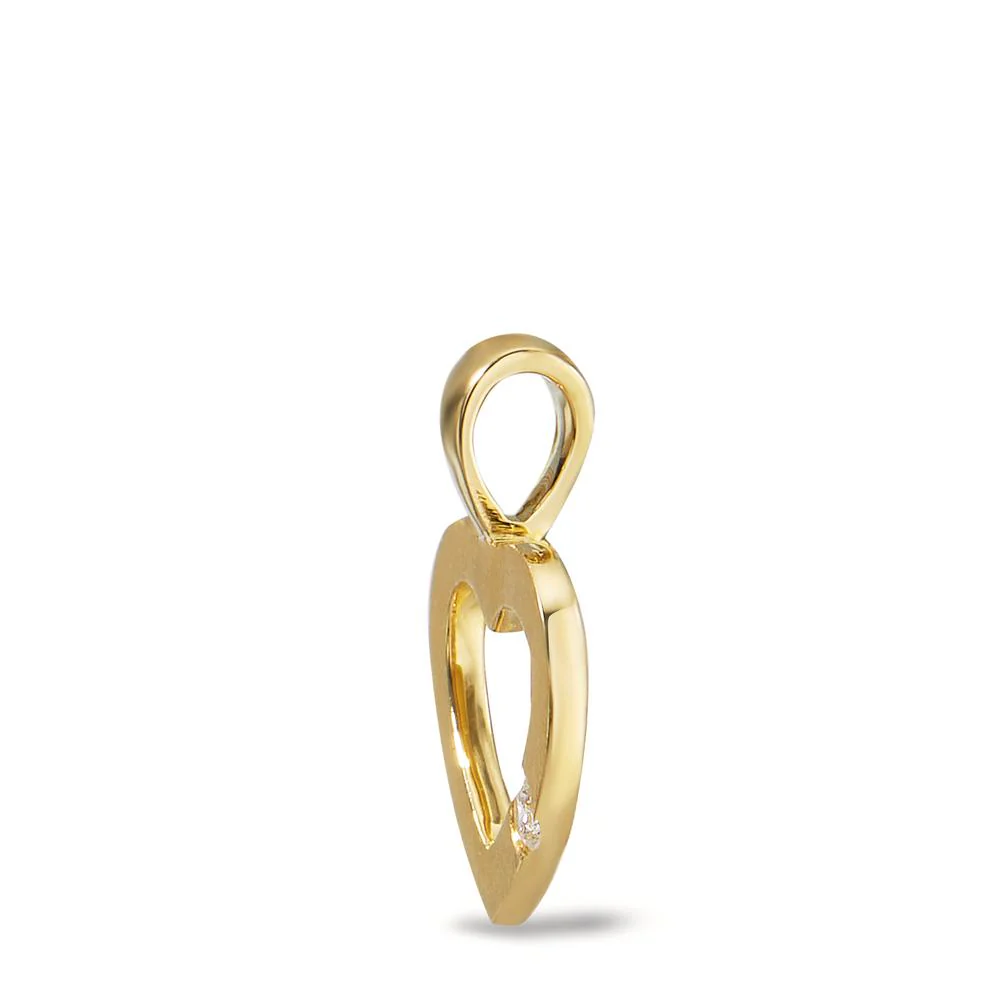 Ciondolo Oro giallo 750/18 carati Diamante 0.02 ct, w-si Cuore - Image 2