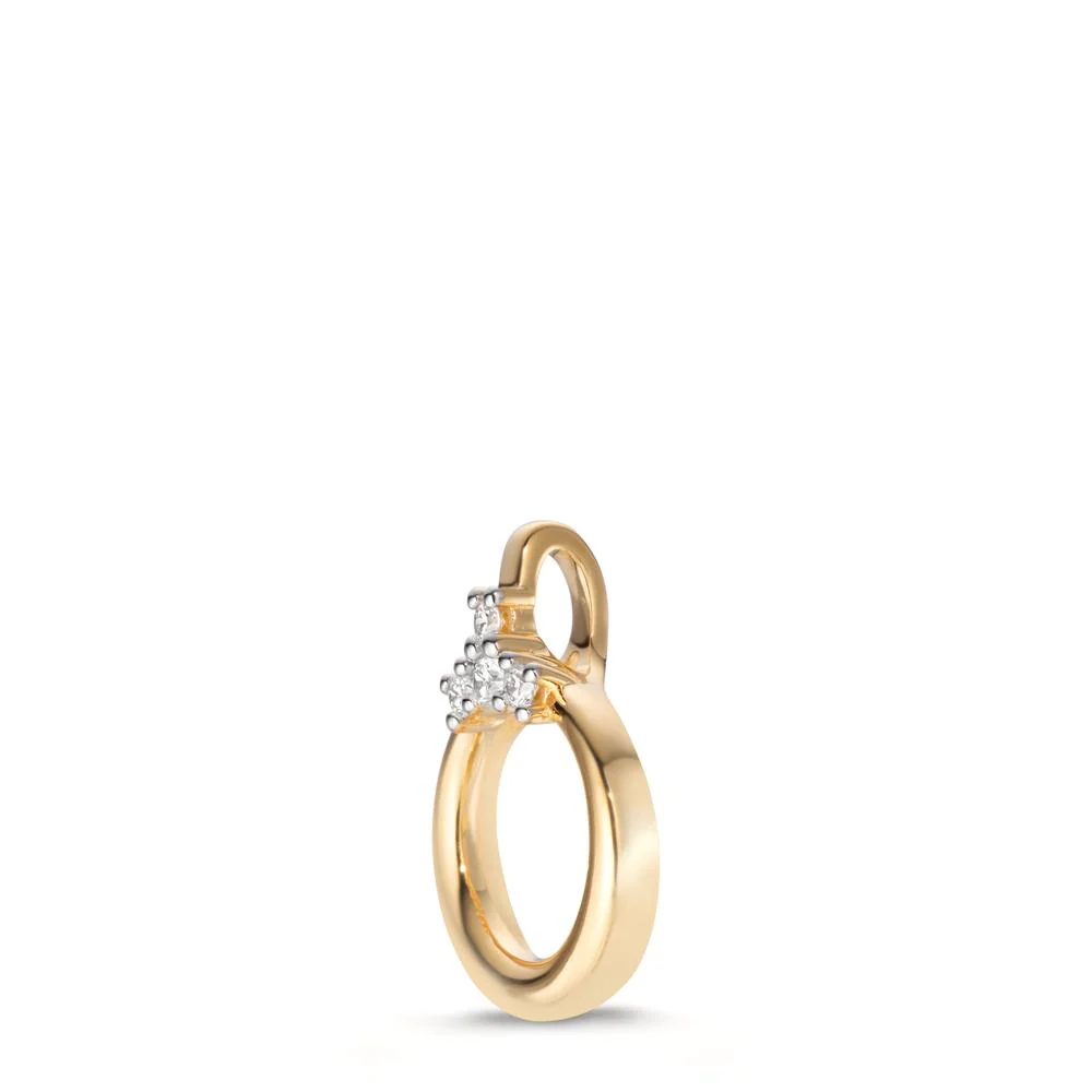 Ciondolo Oro giallo 750/18 carati Diamante 0.07 ct, 4 pietra, w-si Ø11 mm - Image 2