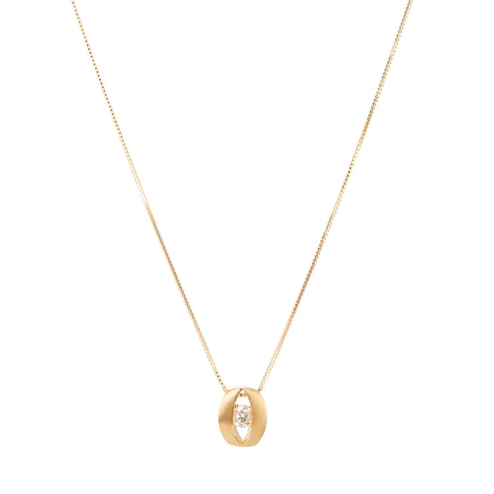 Ciondolo Oro giallo 750/18 carati Diamante 0.08 ct, w-si - Image 3