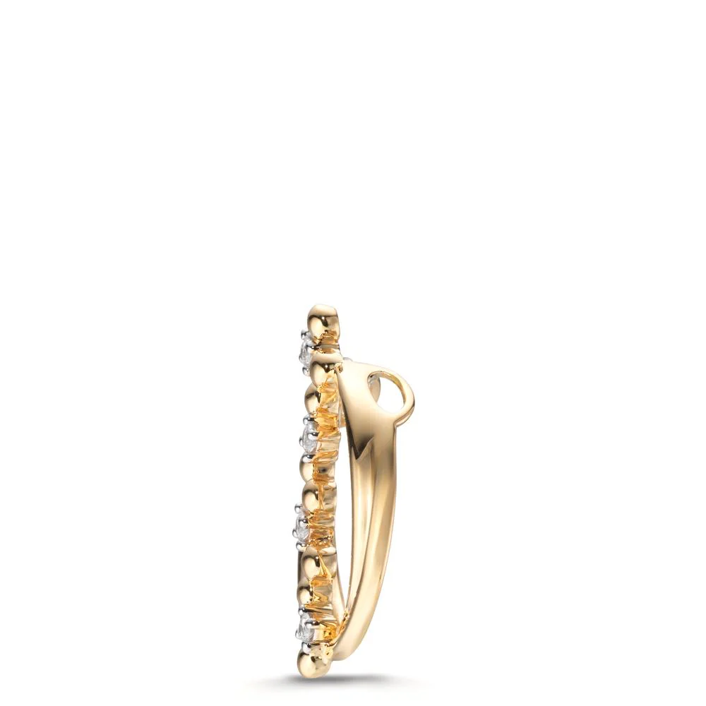 Ciondolo Oro giallo 750/18 carati Diamante 0.10 ct, 4 pietra, w-si Ø18 mm - Image 4