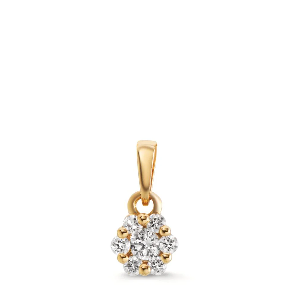 Ciondolo Oro giallo 750/18 carati Diamante 0.10 ct, 7 pietra, w-si Ø4.5 mm