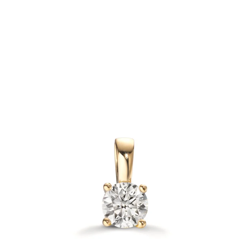 Ciondolo Oro giallo 750/18 carati Laboratorio di diamanti coltivato 0.50 ct, tw-vsi Ø5 mm