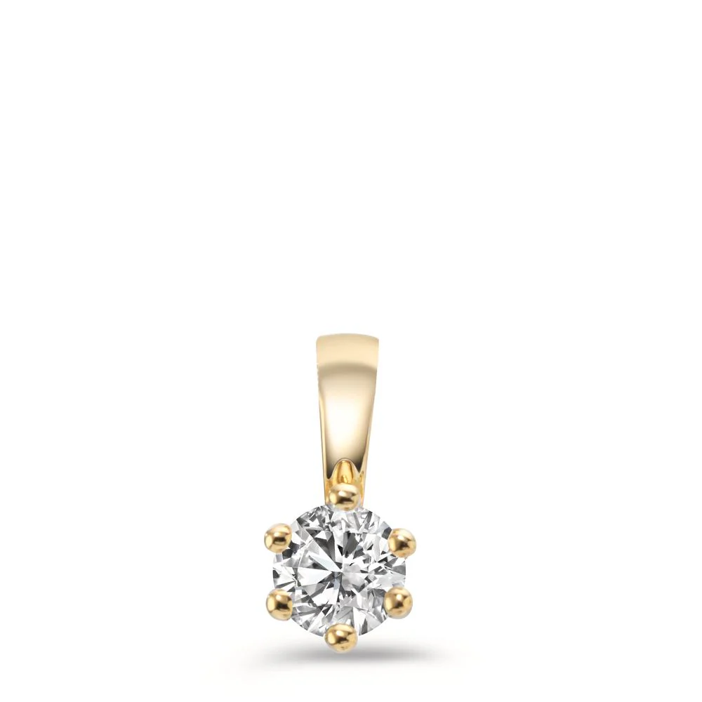 Ciondolo Oro giallo 750/18 carati Laboratorio di diamanti coltivato 0.50 ct, w-si Ø5.5 mm