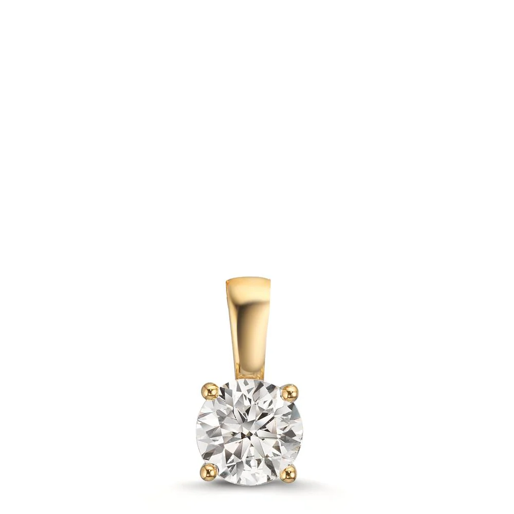 Ciondolo Oro giallo 750/18 carati Laboratorio di diamanti coltivato 0.75 ct, tw-vsi, IGI, 5.5 mm
