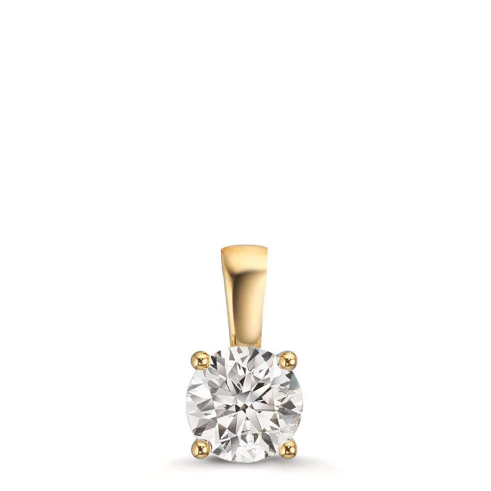 Ciondolo Oro giallo 750/18 carati Laboratorio di diamanti coltivato 1.25 ct, tw-vsi, IGI, 6.8 mm