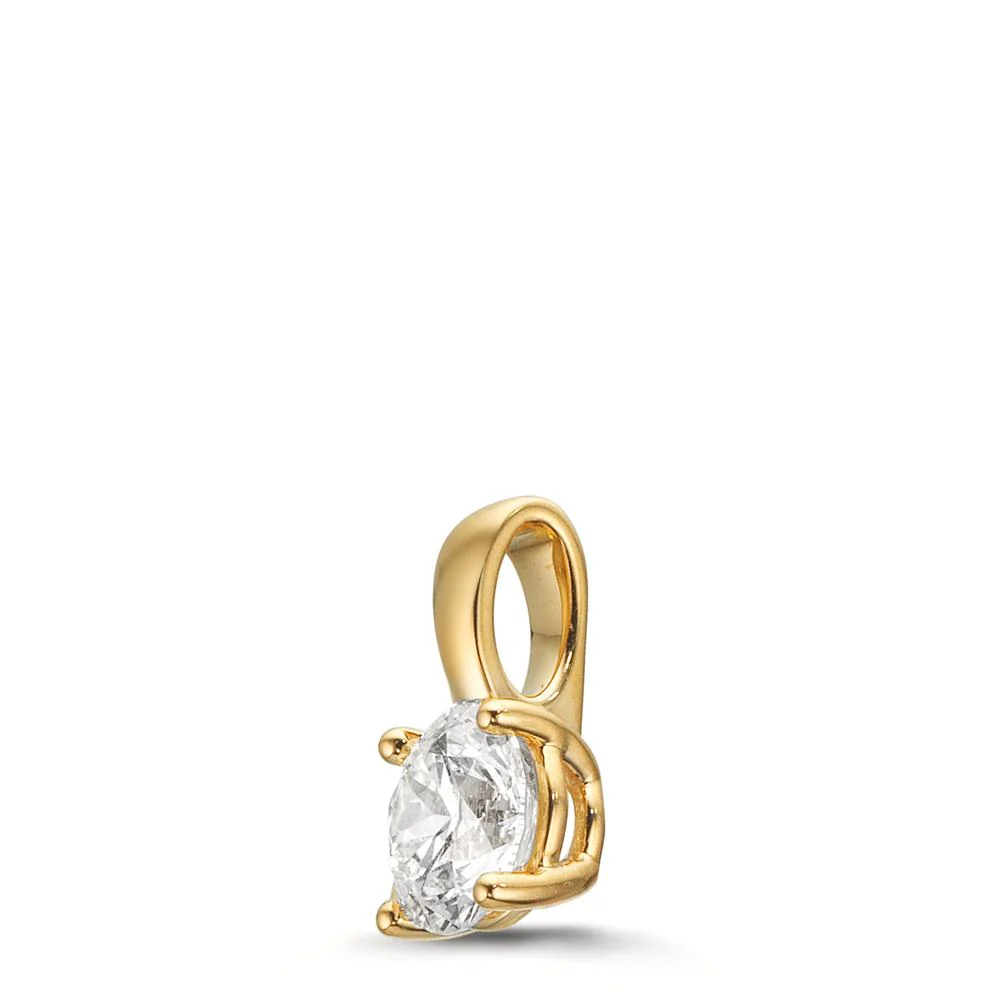 Ciondolo Oro giallo 750/18 carati Laboratorio di diamanti coltivato 1 ct, tw-vsi, IGI, 6.3 mm - Image 3