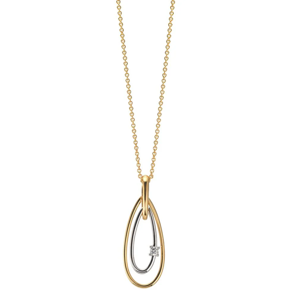 Ciondolo Oro giallo 750/18 carati, Oro bianco 750/18 carati Diamante 0.06 ct, w-si - Image 2