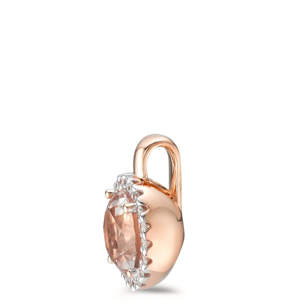 Ciondolo Oro rosso 750/18 carati Morganite, Diamante 0.10 ct, 20 pietra, [Brillant], w-si Ø9.5 mm - Image 2