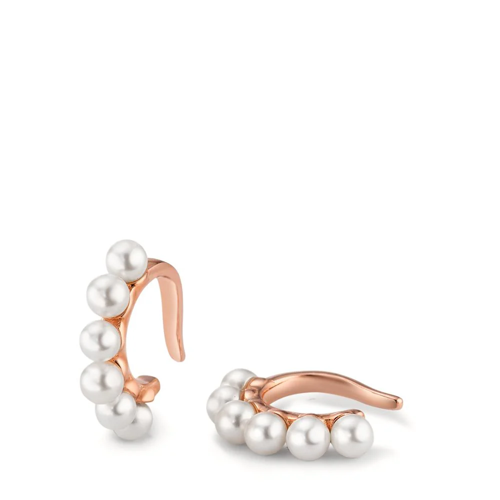 Clip per orecchio Argento rosa dorato Perla coltivata d'acqua dolce bianco, 12 Perla, 3 mm - Image 3