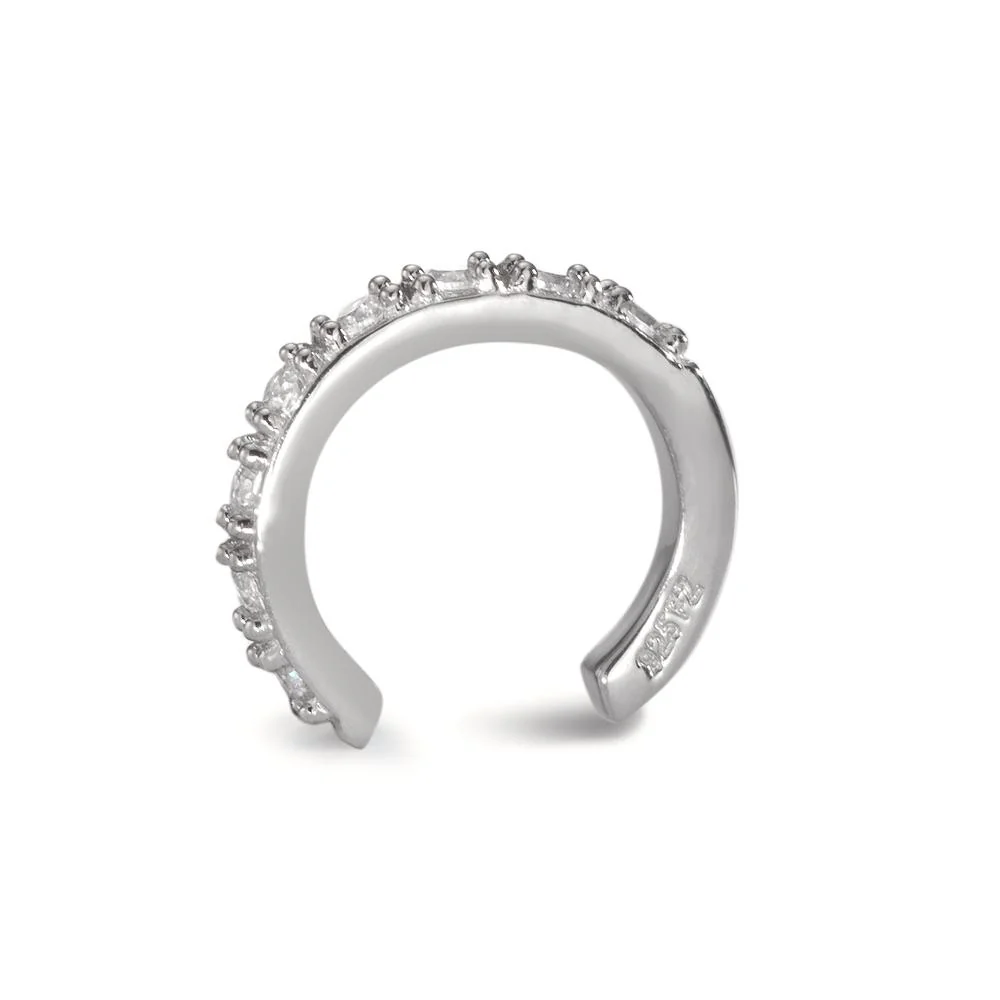 Clip per orecchio Argento Zirconia 8 pietra rodiato Ø11 mm - Image 2