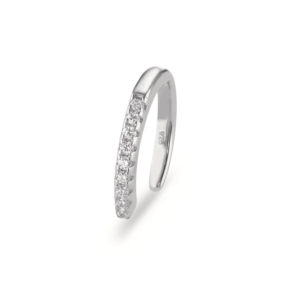 Clip per orecchio Argento Zirconia 9 pietra rodiato Ø11 mm