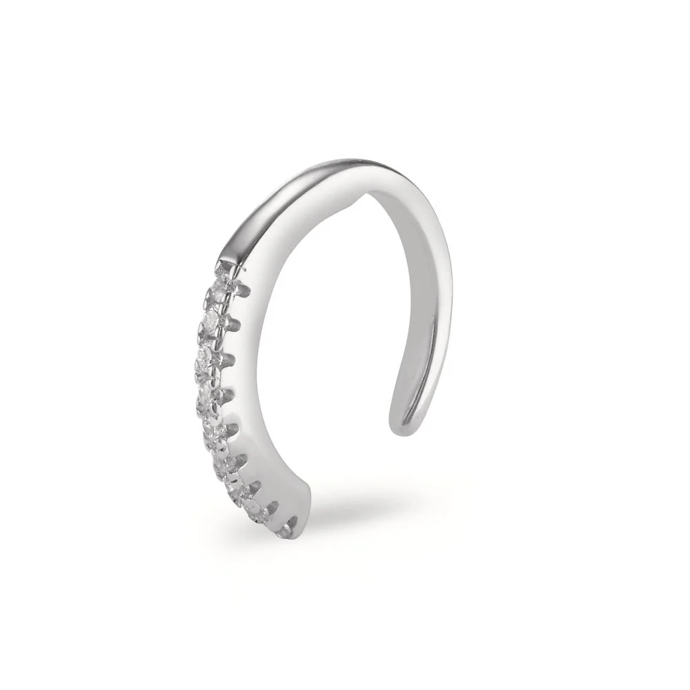 Clip per orecchio Argento Zirconia 9 pietra rodiato Ø11 mm - Image 2