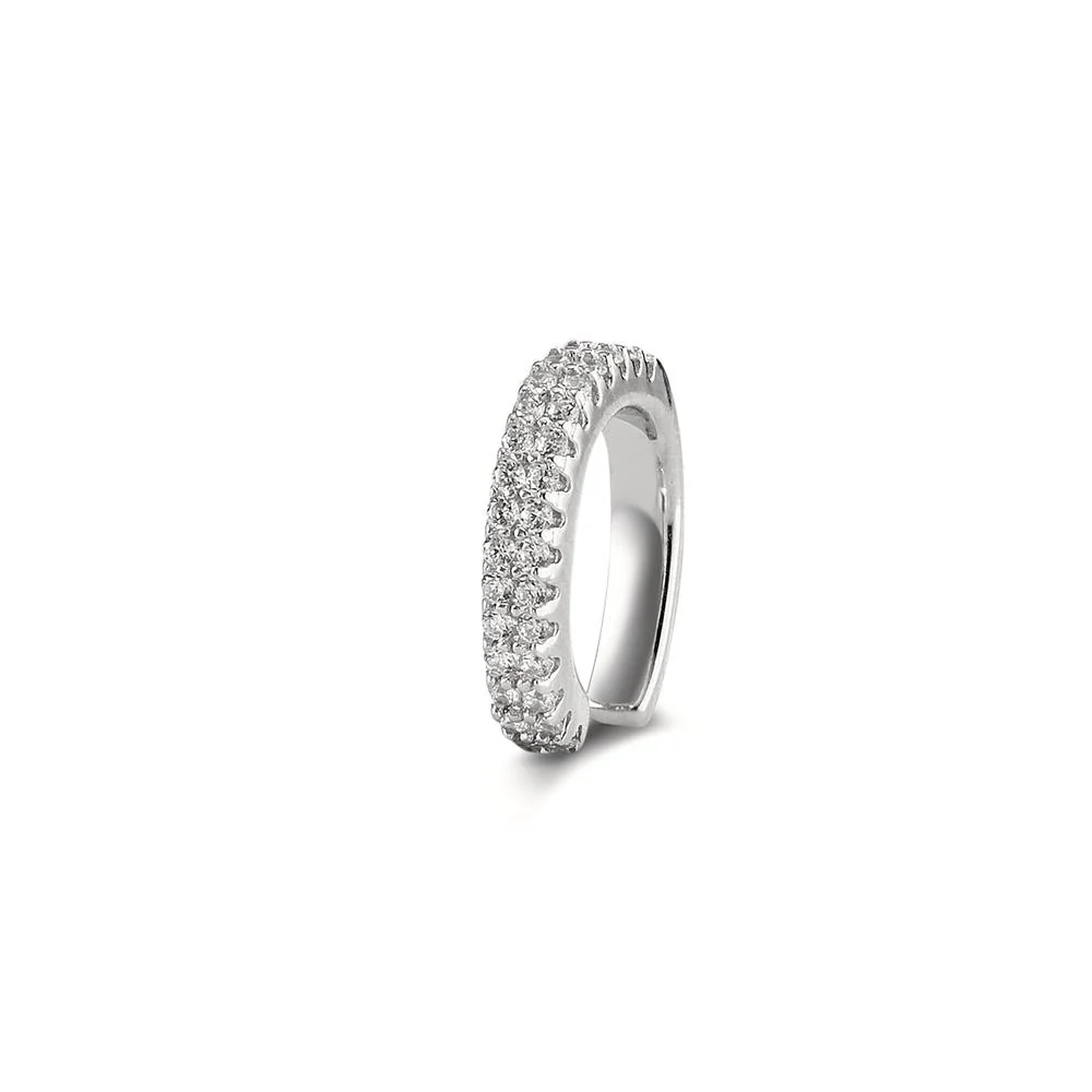 Clip per orecchio Argento Zirconia rodiato Ø12 mm