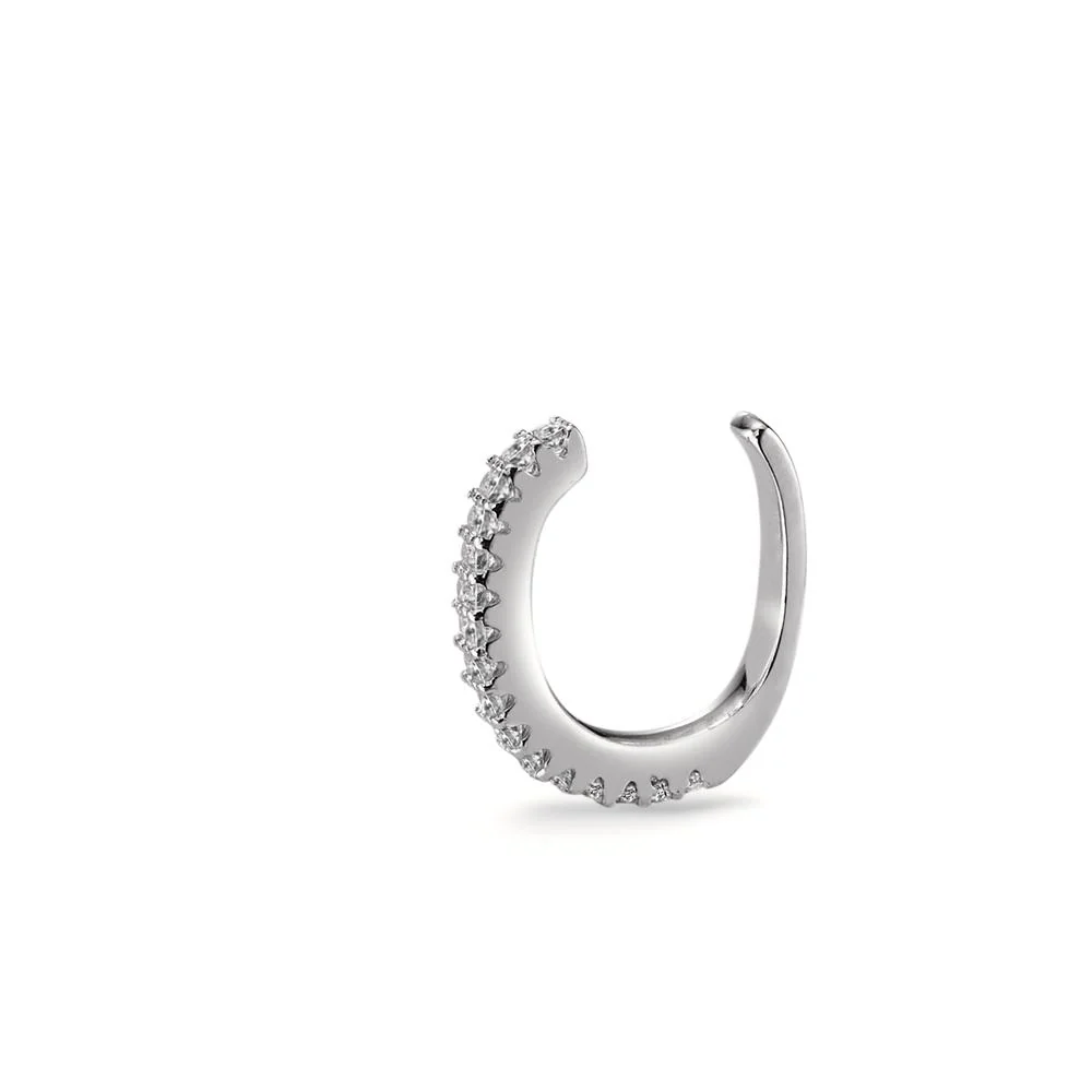 Clip per orecchio Argento Zirconia rodiato Ø12 mm - Image 2