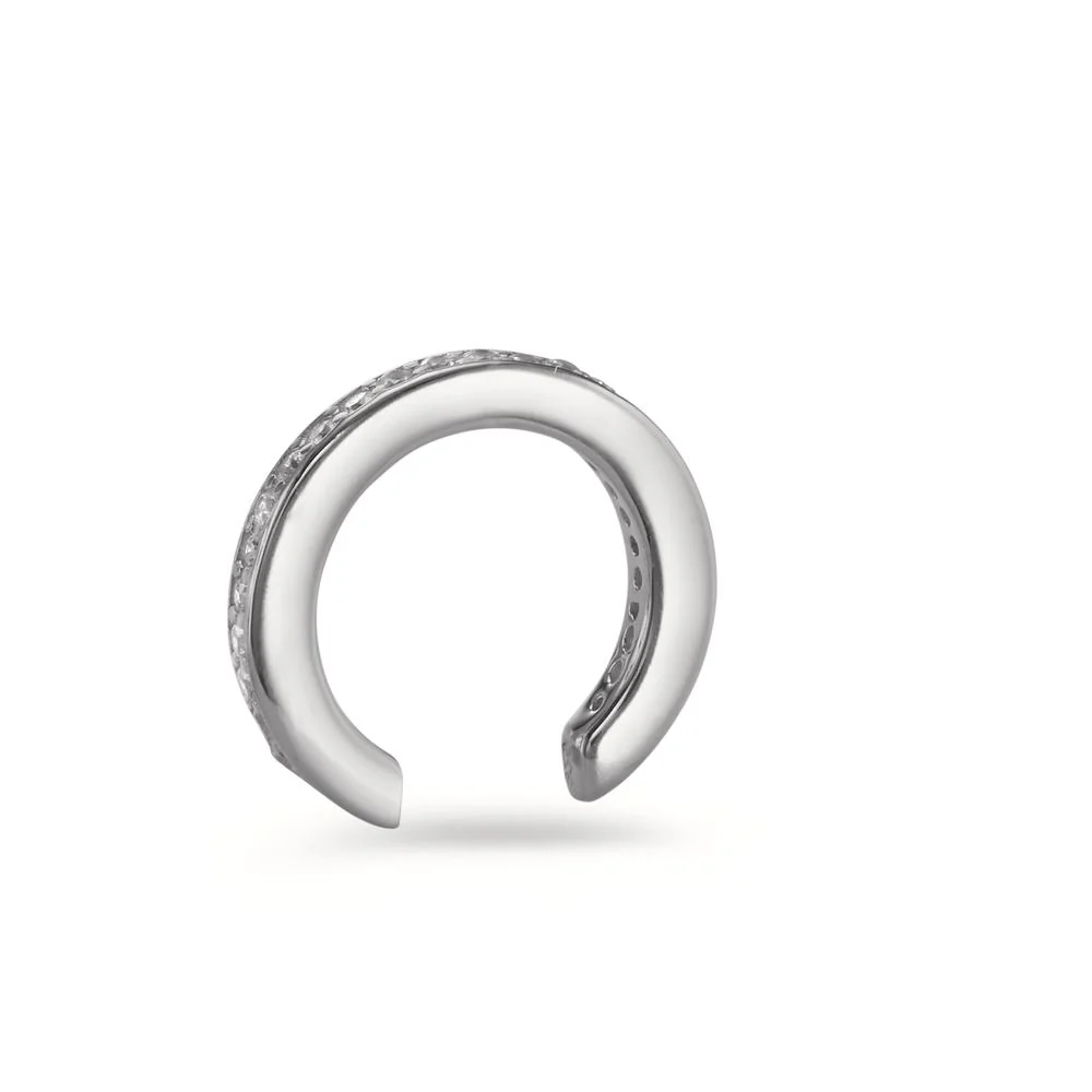 Clip per orecchio Argento Zirconia rodiato Ø12 mm - Image 2