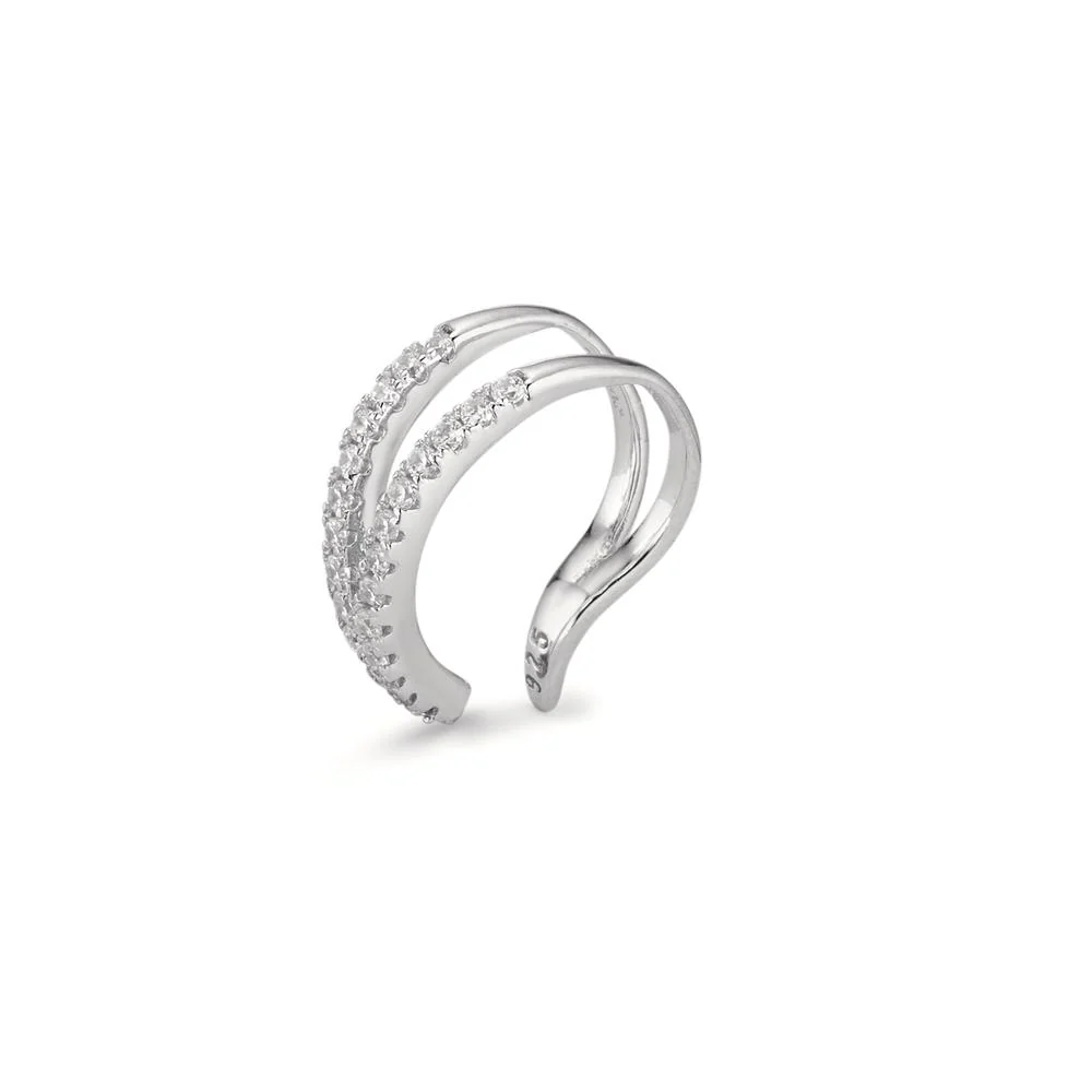 Clip per orecchio Argento Zirconia rodiato Ø14 mm - Image 2