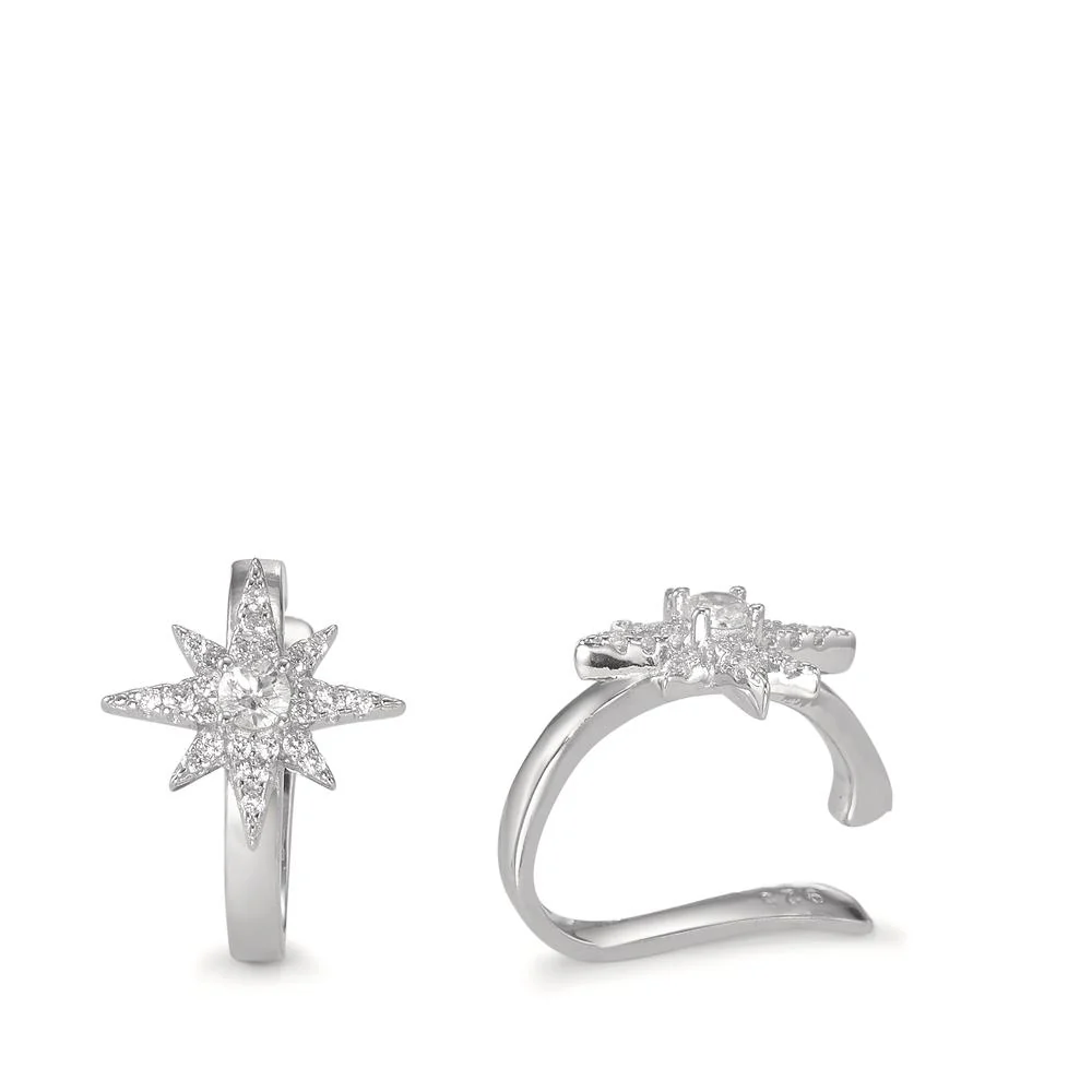 Clip per orecchio Argento Zirconia rodiato Stella Ø15 mm - Image 3