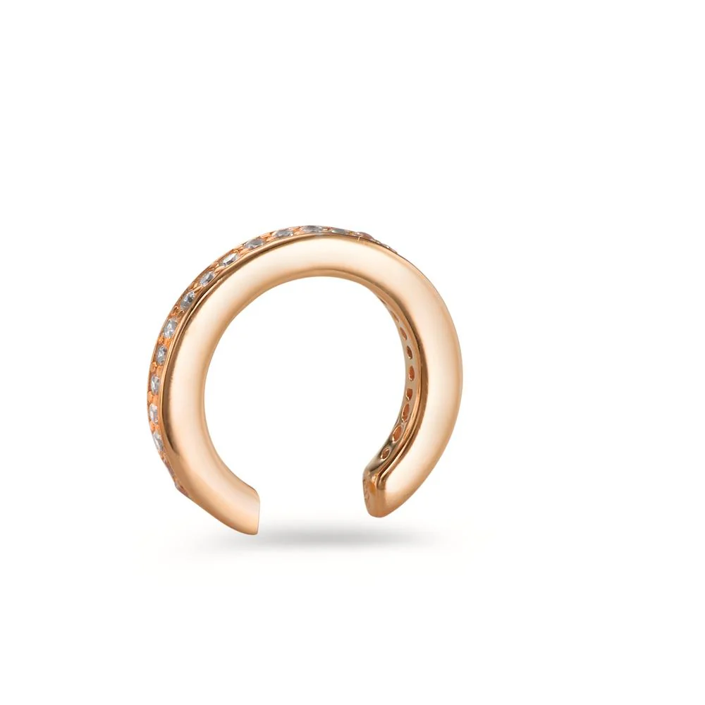 Clip per orecchio Argento Zirconia rosa dorato Ø12 mm - Image 2