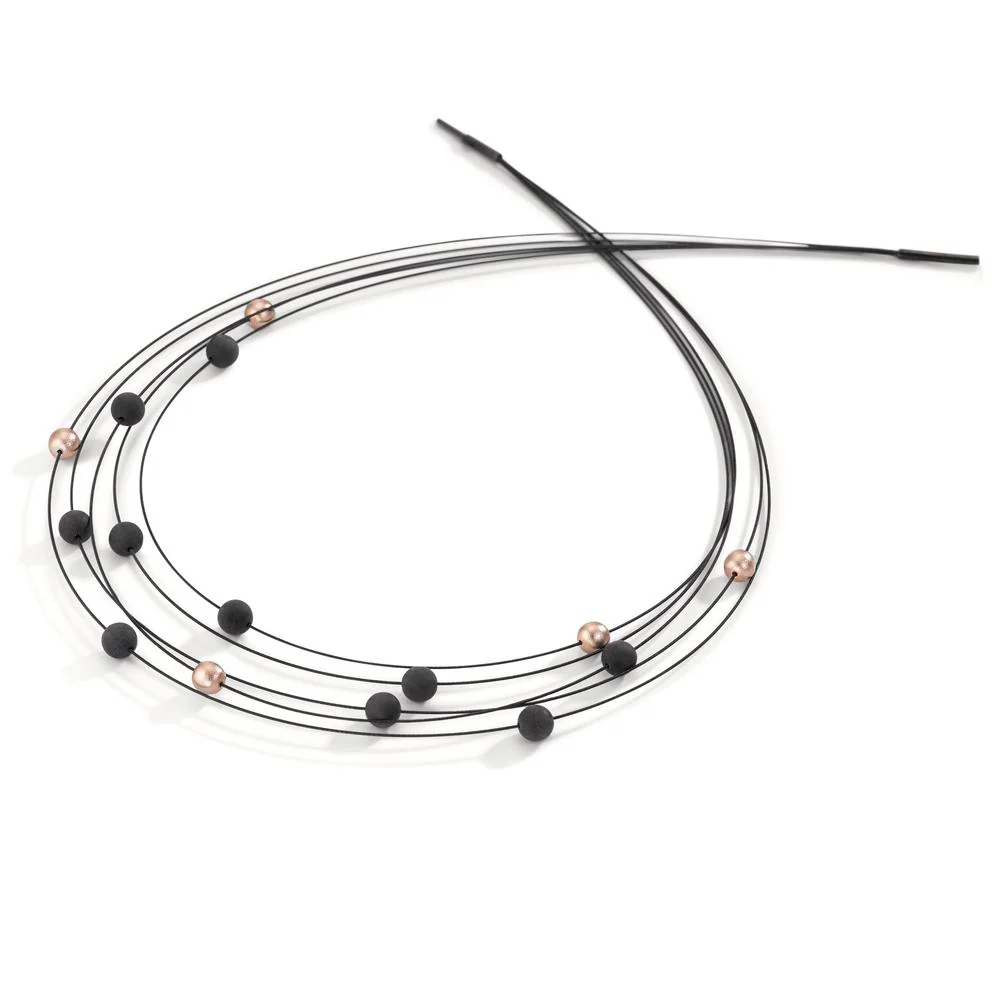 Collana Acciaio inossidabile, Carbonio, Alluminio rosa rivestimento IP 42 cm - Image 2