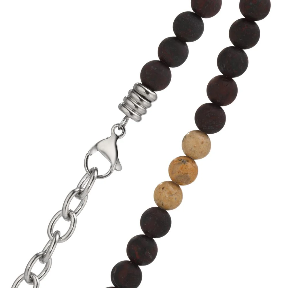Collana Acciaio inossidabile Diaspro beige 46-52 cm Ø6.5 mm - Image 3