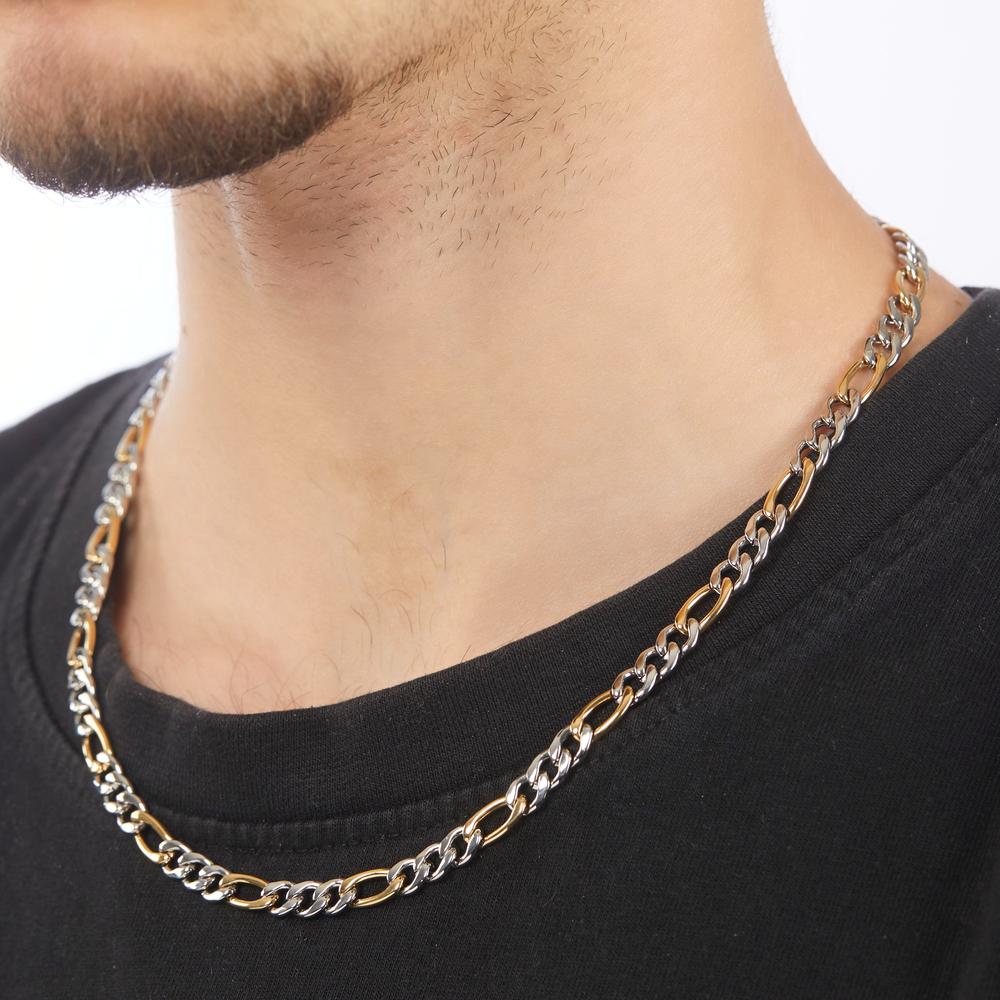 Collana Acciaio inossidabile giallo bicolore 50 cm - Image 3