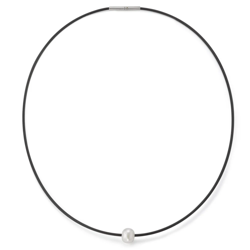 Collana Acciaio inossidabile, Gomma 45 cm
