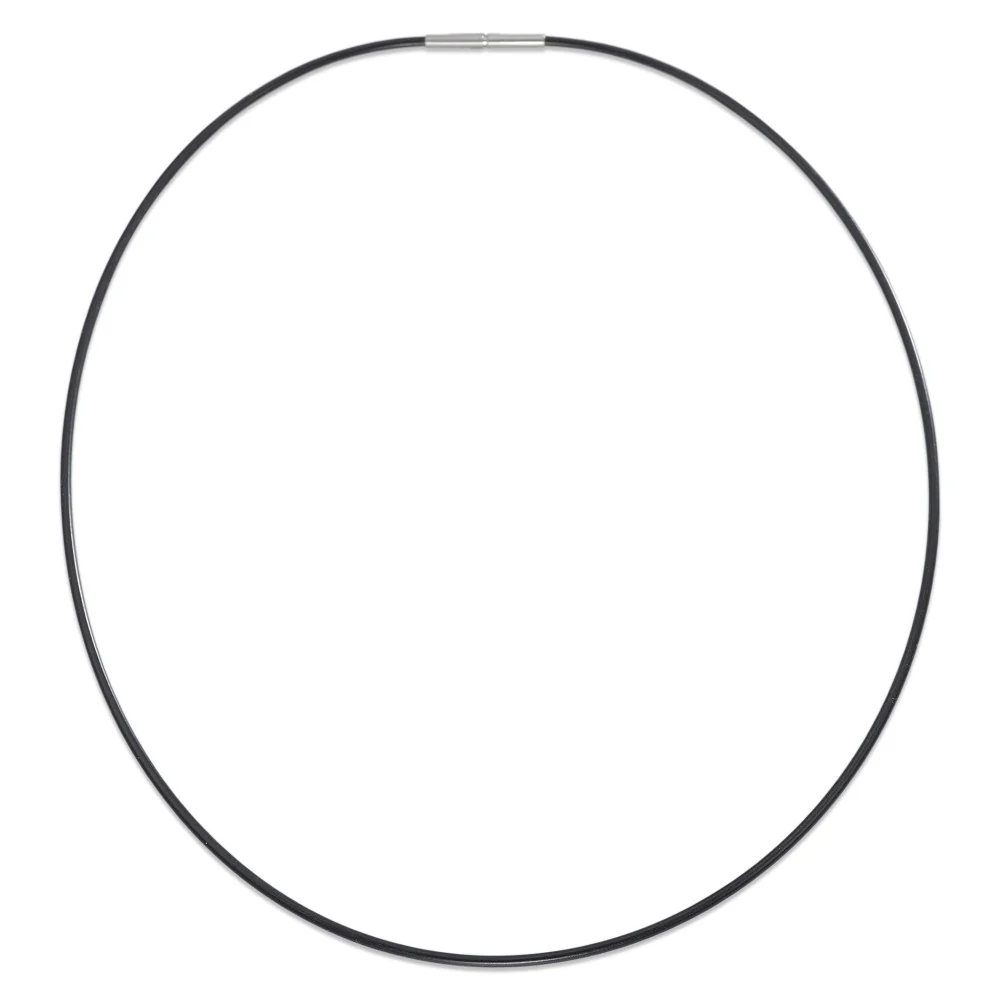 Collana Acciaio inossidabile, Gomma 50 cm Ø1.5 mm