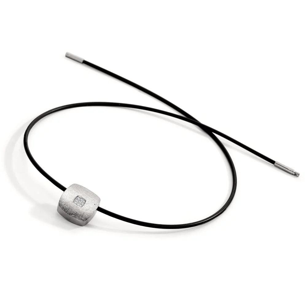Collana Acciaio inossidabile, Gomma Diamante 0.072 ct, 9 pietra, tw-si 45 cm Ø2 mm - Image 2