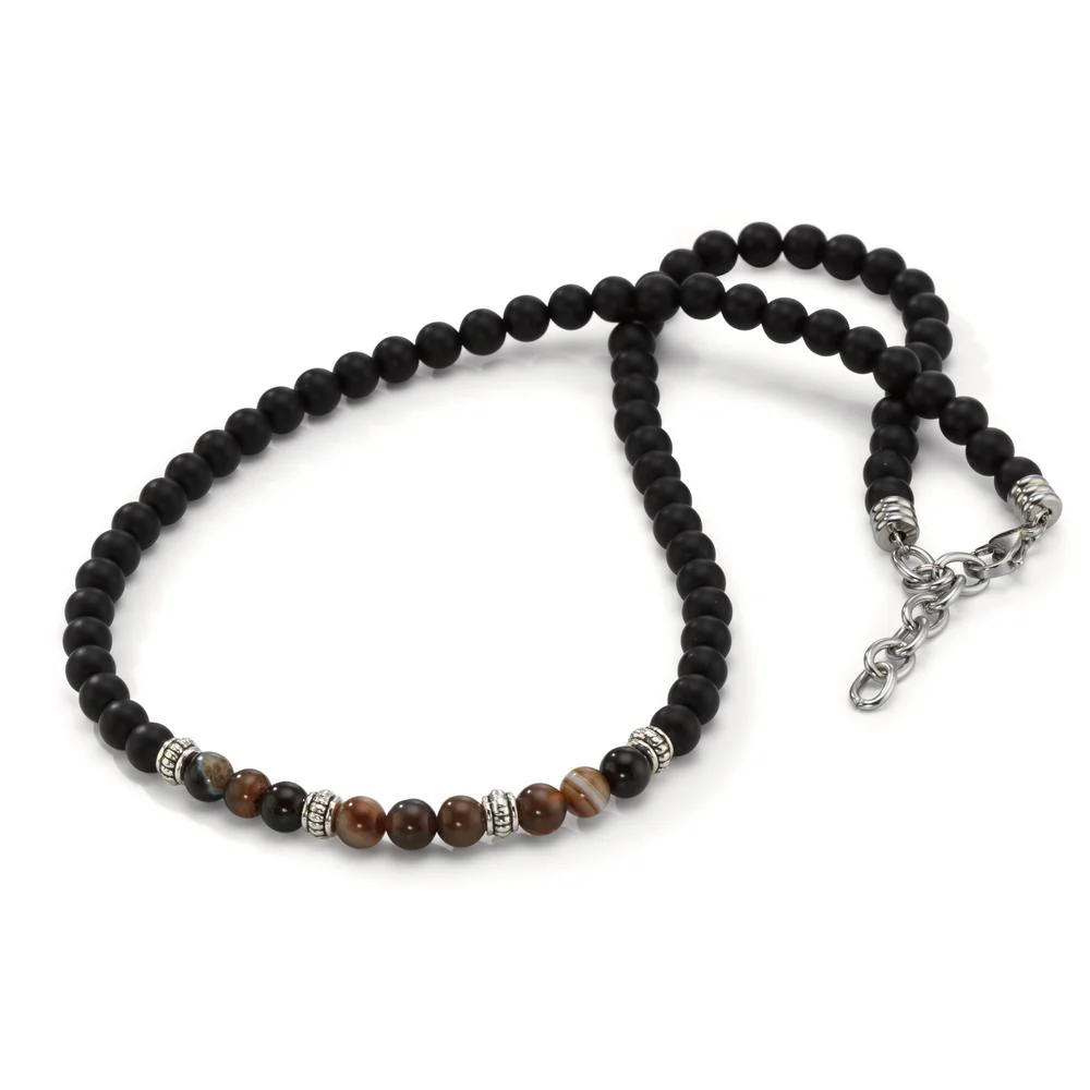 Collana Acciaio inossidabile, Metallo Agata marrone 50-54 cm Ø6.5 mm - Image 2