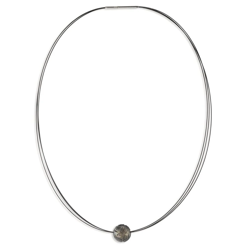 Collana Acciaio inossidabile nero rivestimento IP Perla di Tahiti 10-12 mm 42 cm - Image 3