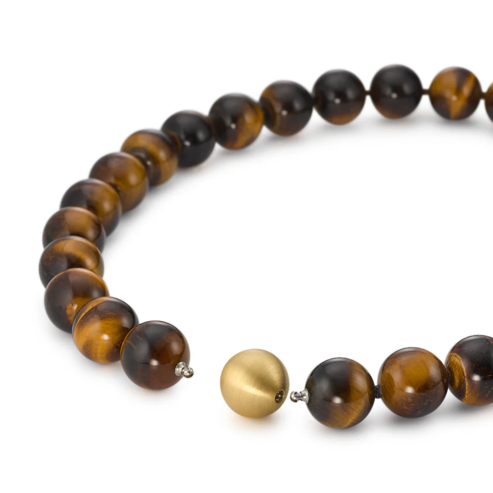 Collana Acciaio inossidabile Occhio di tigre marrone 45 cm Ø16 mm - Image 2